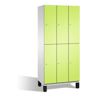 C+P armoire à deux niveaux Cambio sur pieds 6 compartiments Front Viridian corps vert Viridian vert clair gris clair