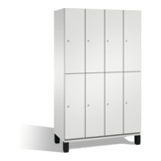 C+P armoire à deux niveaux Cambio sur pieds, 8 compartiments, H1980xL1200xP525mm avant gris clair corps gris clair gris clair