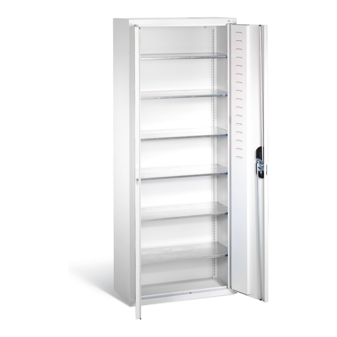 C+P Armoire à dossiers 6 étagères pour bacs de rangement, H1690xL700xP300mm Gris clair façade et corps
