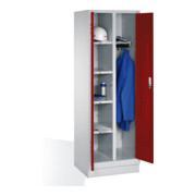 C+P Armoire à linge Classic sur socle, 2 compartiments, H1850xL610xP500mm Avant Rouge rubis corps Gris clair-1