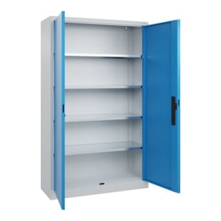 C+P Armoire à portes battantes Série 89, 1950x1200x400mm, 7035/5012