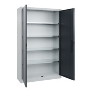 C+P Armoire à portes battantes Série 89, 1950x1200x400mm, 7035/7016