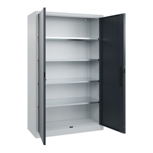 C+P Armoire à portes battantes Série 89, 1950x1200x500mm, 7035/7016