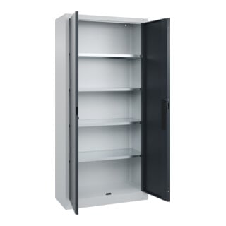 C+P Armoire à portes battantes Série 89, 1950x930x400mm, 7035/7016