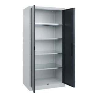 C+P Armoire à portes battantes Série 89, 1950x930x600mm, 7035/7016