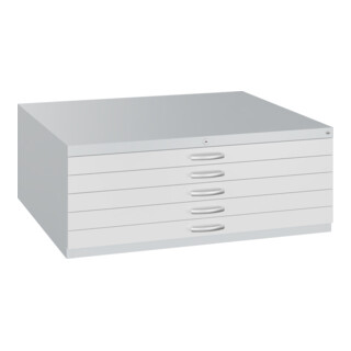 C+P Armoire basse série 7100_7200, H420xL1100xP765mm, 7035/7035