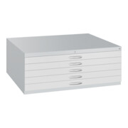 C+P Armoire basse série 7100_7200, H420xL1100xP765mm, 7035/7035