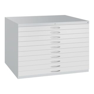 C+P Armoire basse série 7100_7200, H760xL1100xP765mm, 7035/7035