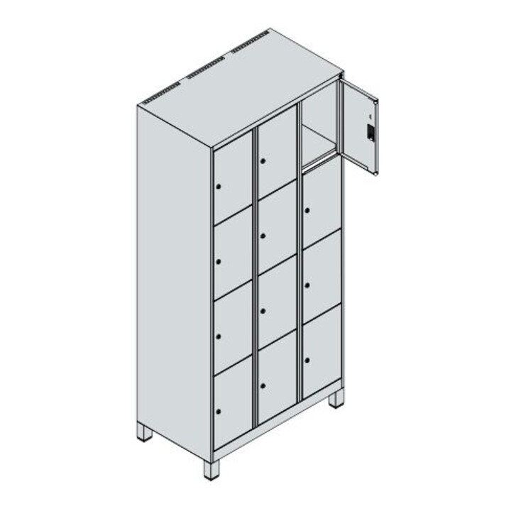 C+P Armoire casier Classic PLUS 12 compartiments 1950 × 900 × 500 mm blanc