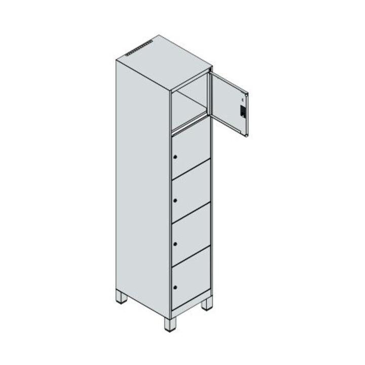 C+P Armoire casier Classic PLUS 5 compartiments 1950 × 400 × 500 mm anthracite