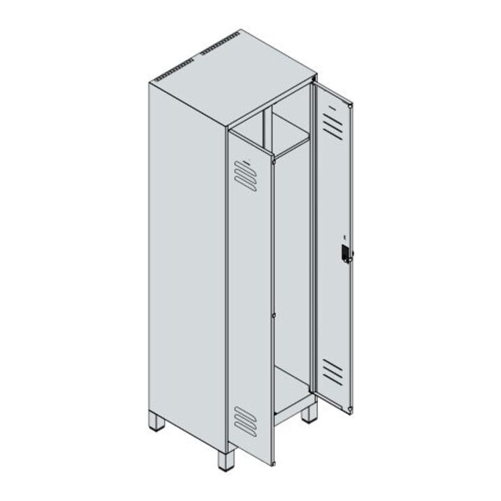 C+P Armoire Classic PLUS noir et blanc 2 compartiments 1950 x 600 x 500 mm 7016/7016