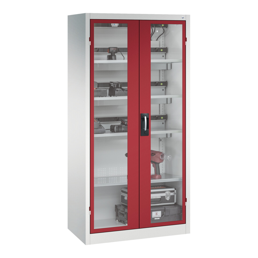 C+P Armoire de charge batterie avec ventilation Acurado, 1950x930x500mm, 7035/3003