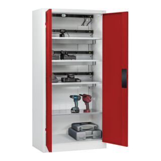 C+P Armoire de charge batterie avec ventilation Acurado, 1950x930x500mm, 7035/3003