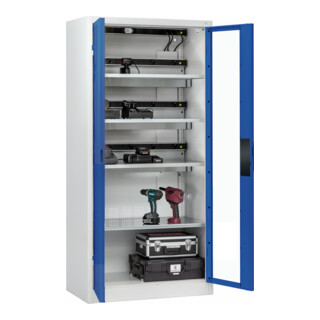 C+P Armoire de charge batterie avec ventilation Acurado, 1950x930x500mm, 7035/5010