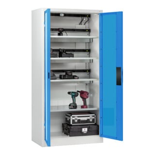C+P Armoire de charge batterie avec ventilation Acurado, 1950x930x500mm, 7035/5012