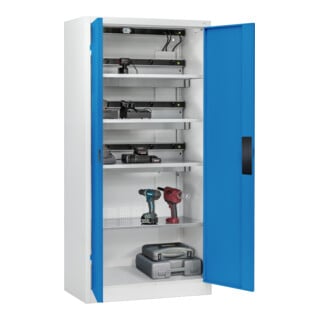 C+P Armoire de charge batterie avec ventilation Acurado, 1950x930x500mm, 7035/5012
