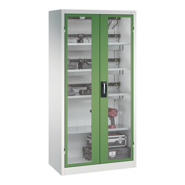 C+P Armoire de charge batterie avec ventilation Acurado, 1950x930x500mm, 7035/6011