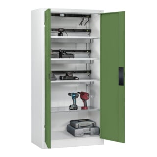 C+P Armoire de charge batterie avec ventilation Acurado, 1950x930x500mm, 7035/6011