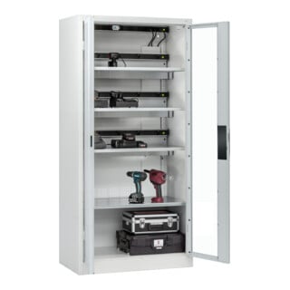 C+P Armoire de charge batterie avec ventilation Acurado, 1950x930x500mm, 7035/7035