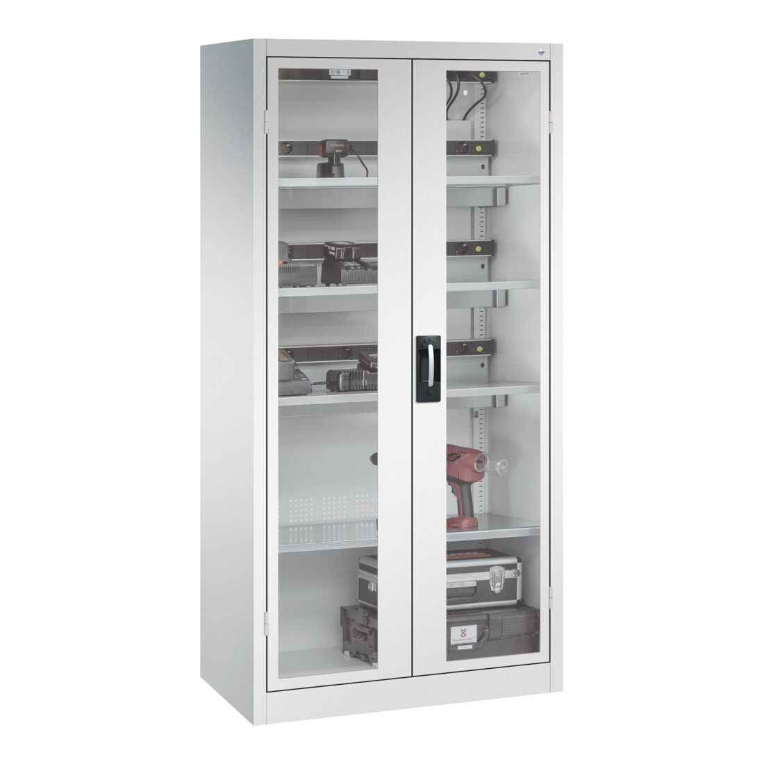 C+P Armoire de charge batterie avec ventilation Acurado, 1950x930x500mm, 7035/7035