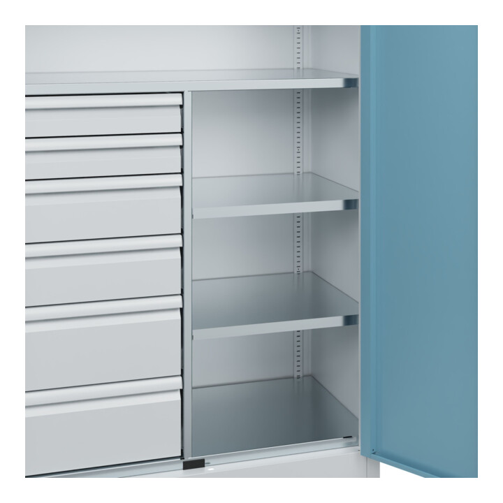 C+P Armoire de charge lourde Acurado Pro 1950 x 1000 x 500 mm gris clair/bleu
