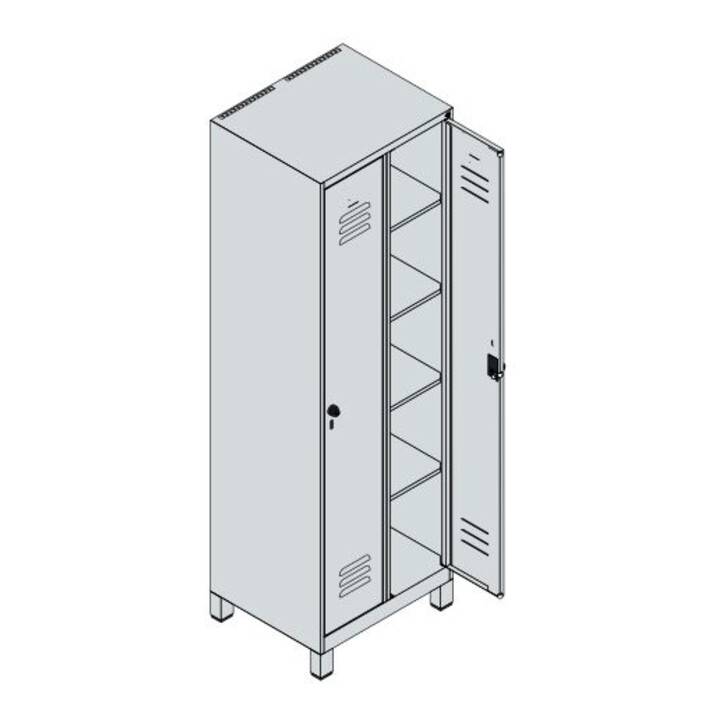 C+P Armoire de rangement Classic PLUS 2 compartiments 1950 × 600 × 500 mm 7016/7016