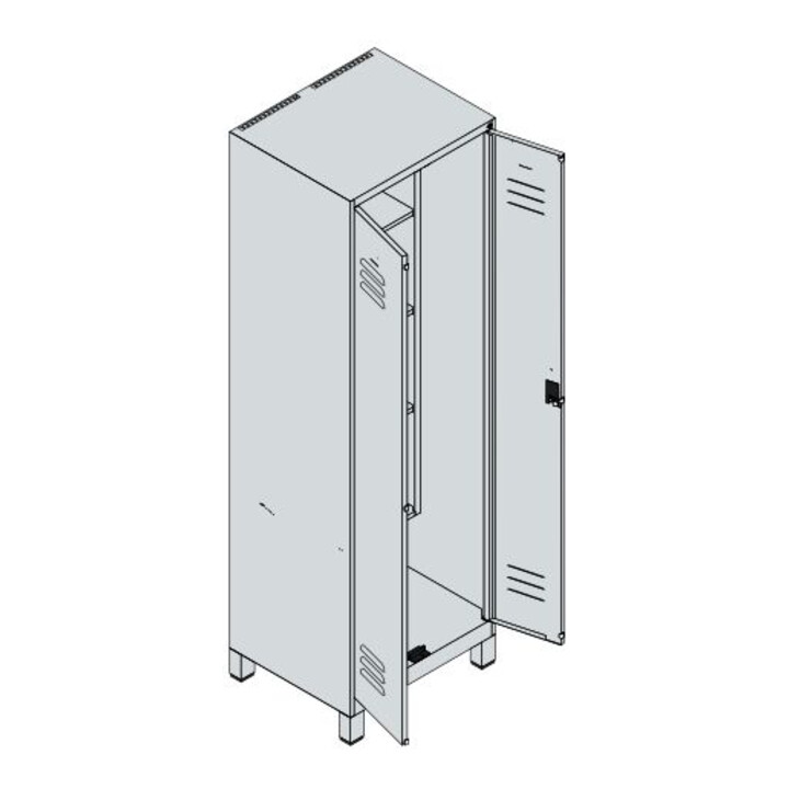 C+P Armoire de rangement Classic PLUS 2 compartiments 1950 × 600 × 500 mm 7016/7016