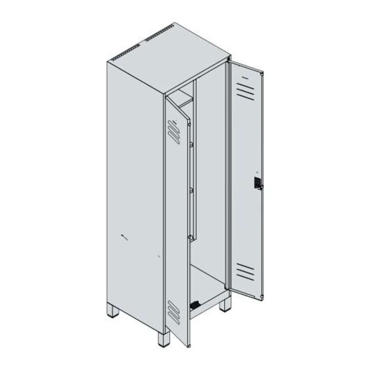 C+P Armoire de rangement Classic PLUS 2 compartiments 1950 × 600 × 500 mm 9016/9016