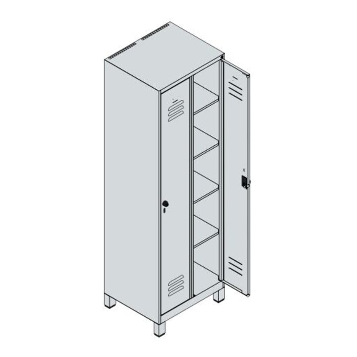 C+P Armoire de rangement Classic PLUS 2 compartiments 1950 × 600 × 500 mm blanc