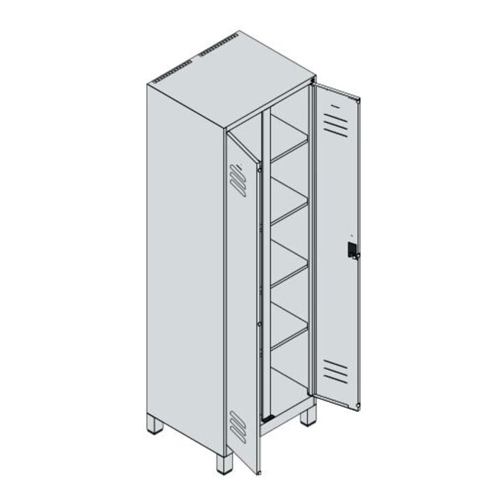 C+P Armoire de rangement Classic PLUS 2 compartiments 1950 × 600 × 500 mm blanc