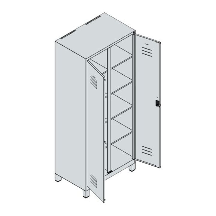 C+P Armoire de rangement Classic PLUS 2 compartiments 1950 x 800 x 500 mm 7016/7035