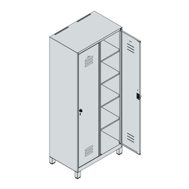 C+P Armoire de rangement Classic PLUS 2 compartiments 1950 × 800 × 500 mm blanc
