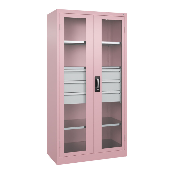 C+P Armoire de rangement lourd Acurado Pro 1950 x 1000 x 500 mm Rose clair