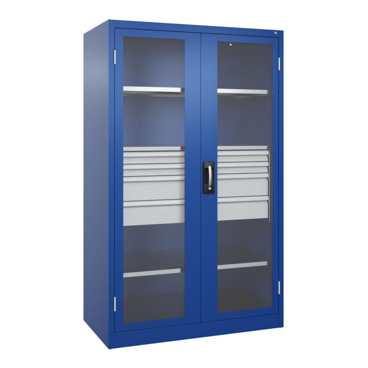 C+P Armoire de stockage lourde Acurado Pro 1950 x 1200 x 600 mm bleu