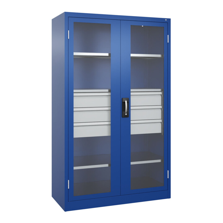 C+P Armoire de stockage lourde Acurado Pro 1950 x 1200 x 600 mm bleu