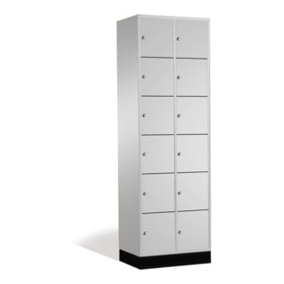 C+P Armoire d'intro, 12 compartiments, H1950xL620xP500mm Avant Corps gris clair Corps gris clair Gris clair