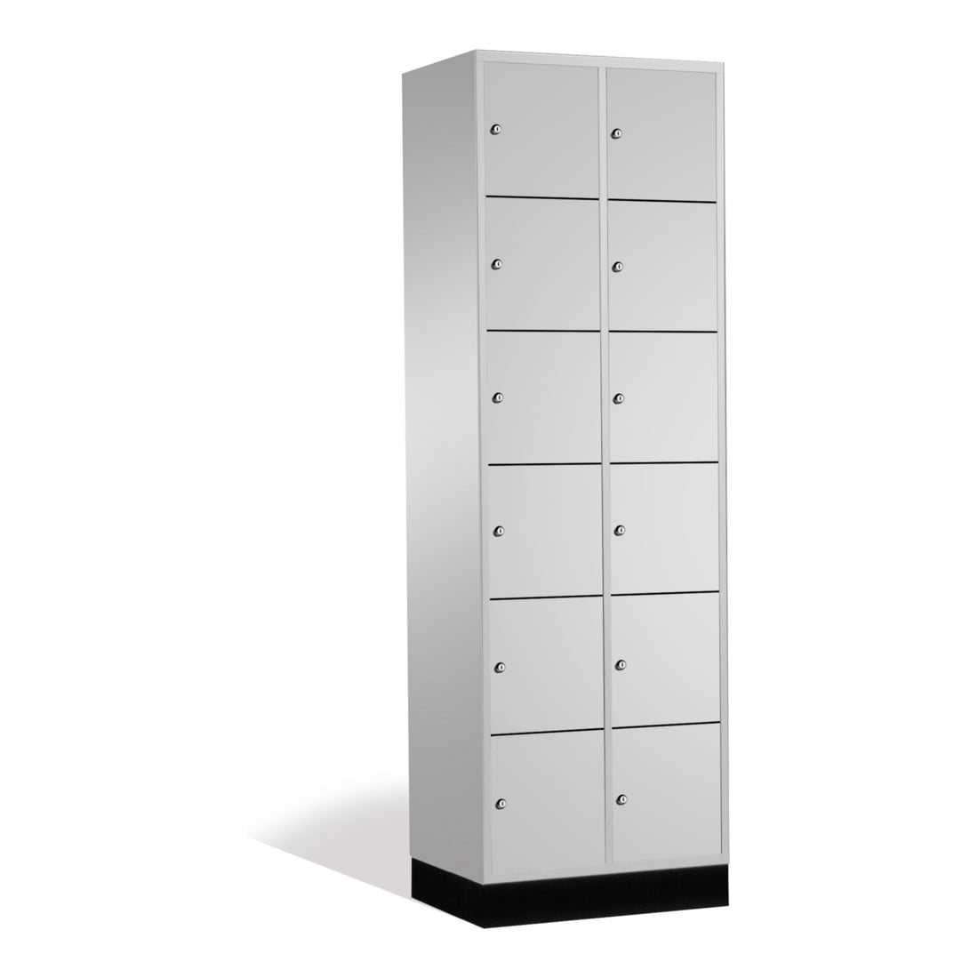 C+P Armoire d'intro, 12 compartiments, H1950xL620xP500mm Avant Corps gris clair Corps gris clair Gris clair
