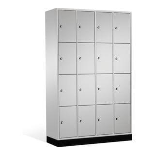 C+P Armoire d'intro, 16 compartiments, H1950xL1220xP500mm Avant Corps gris clair Corps gris clair Gris clair