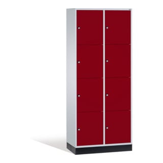 C+P Armoire d'intro C+P, 8 compartiments, H1950xL820xP500mm Façade rouge rubis Corps gris clair