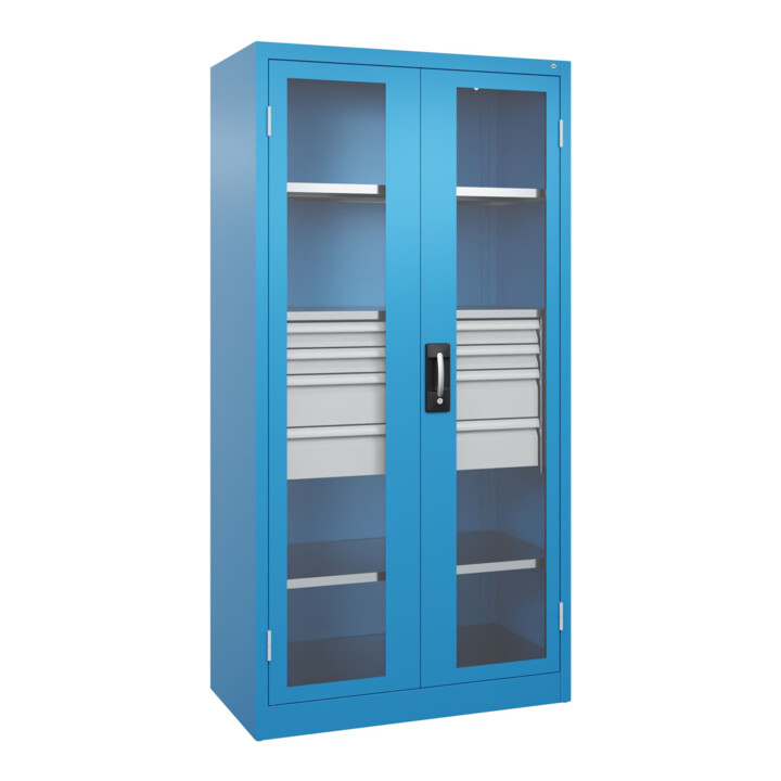 C+P Armoire haute résistance Acurado Pro 1950 x 1000 x 500 mm bleu clair