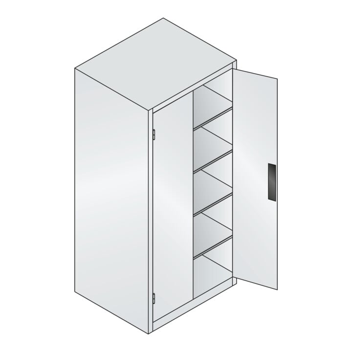 C+P Armoire lourde Acurado, 1950x930x800mm, 7035/6011