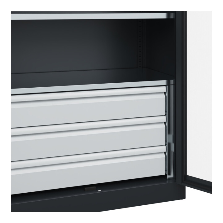 C+P Armoire lourde Acurado Pro 1950 x 1000 x 500 mm avec tiroirs 7021/7021