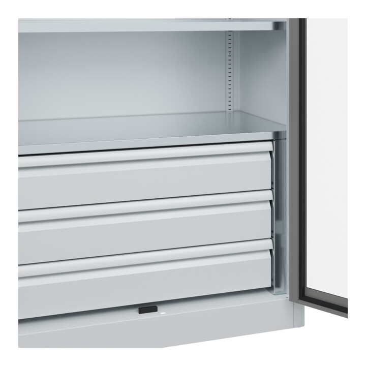 C+P Armoire lourde Acurado Pro 1950 x 1000 x 500 mm avec tiroirs 7035/0004