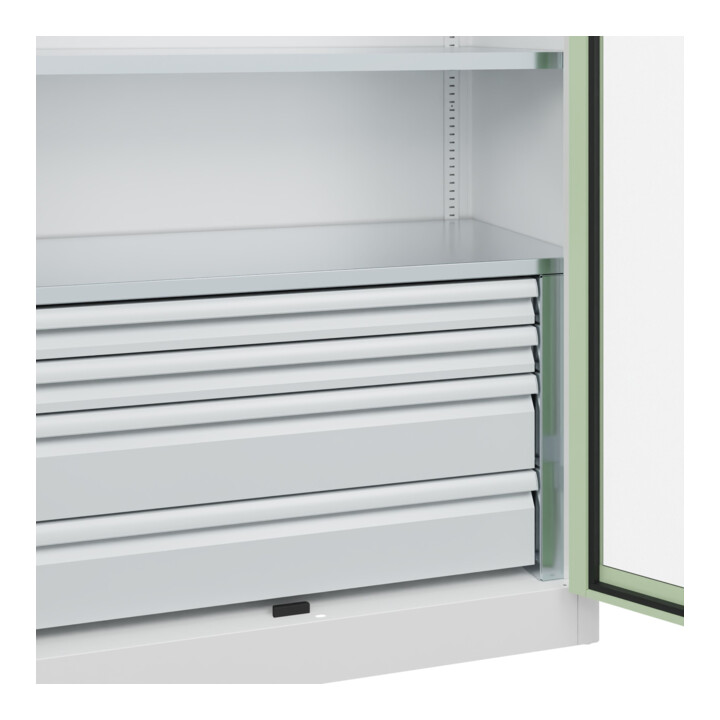 C+P Armoire lourde Acurado Pro 1950 x 1000 x 500 mm blanc/blanc-vert
