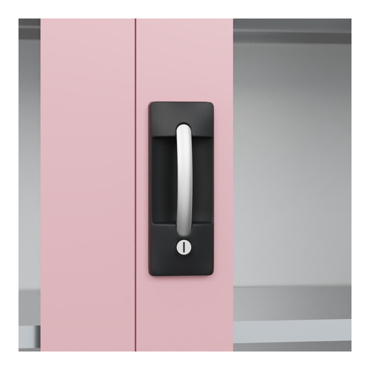 C+P Armoire lourde Acurado Pro 1950 x 1000 x 500 mm blanc/rose