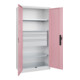 C+P Armoire lourde Acurado Pro 1950 x 1000 x 500 mm blanc/rose