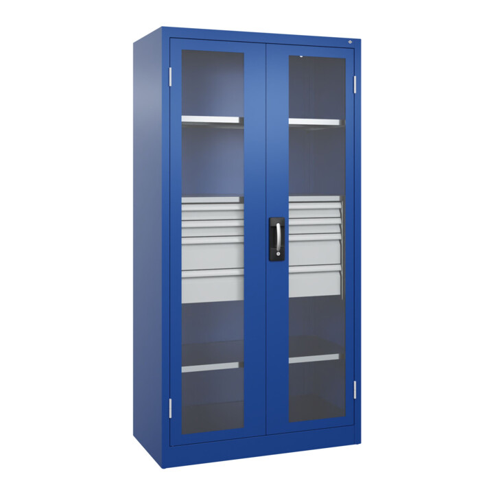C+P Armoire lourde Acurado Pro 1950 x 1000 x 500 mm bleu