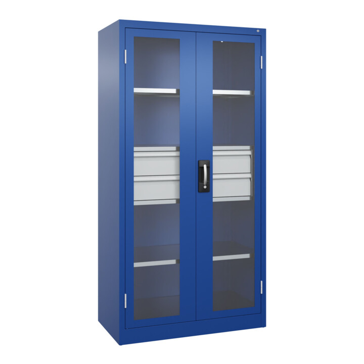 C+P Armoire lourde Acurado Pro 1950 x 1000 x 500 mm bleu