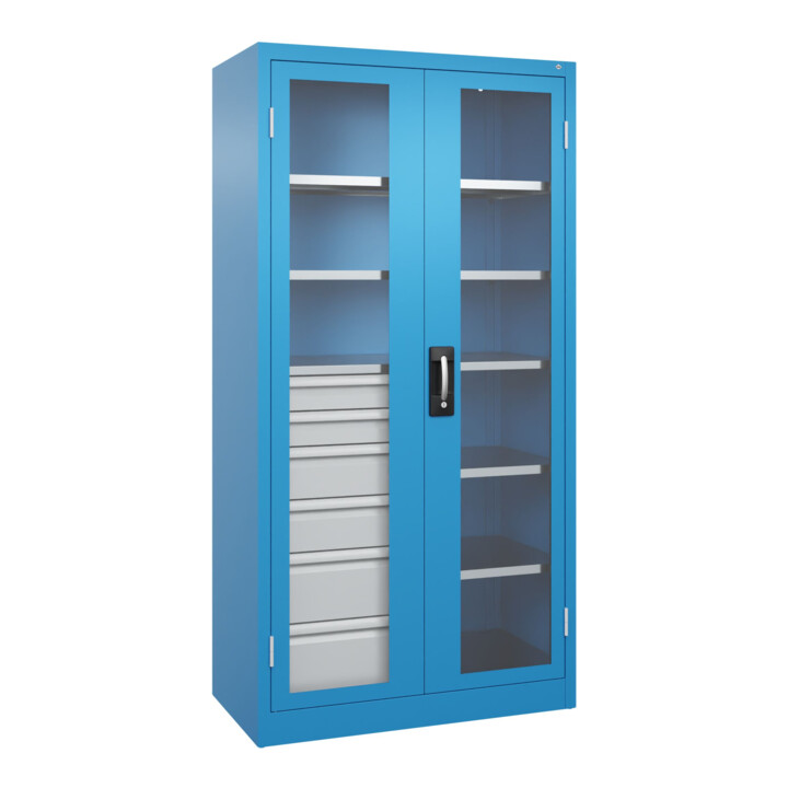 C+P Armoire lourde Acurado Pro 1950 x 1000 x 500 mm bleu