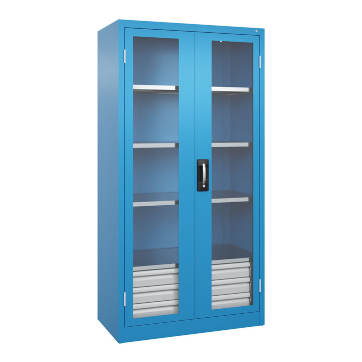 C+P Armoire lourde Acurado Pro 1950 x 1000 x 500 mm bleu clair